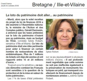 article Ouest-France Loto du Patrimoine